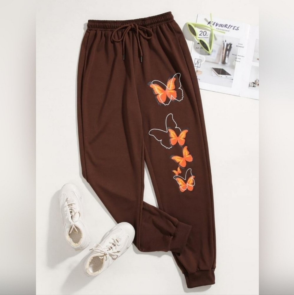 Shein Butterfly Print Sweatpants
